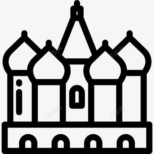 圣巴西尔大教堂旅行5直线形图标svg_新图网 https://ixintu.com 圣巴西尔大教堂 旅行5 直线形