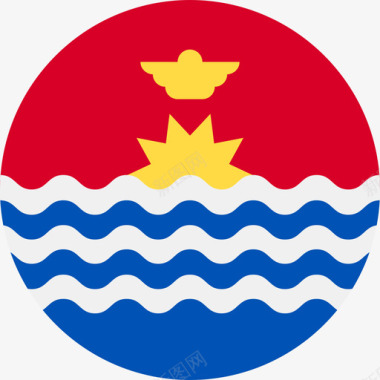 基里巴斯国旗圆形图标图标