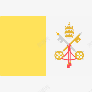 梵蒂冈城国际旗帜长方形图标图标