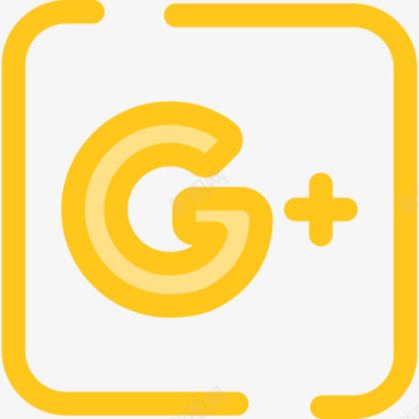 GooglePlus社交网络3黄色图标图标
