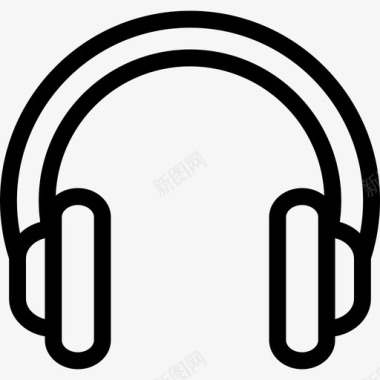 耳机音乐和多媒体线性线性图标图标