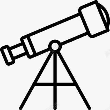 望远镜空间装置直线图标图标