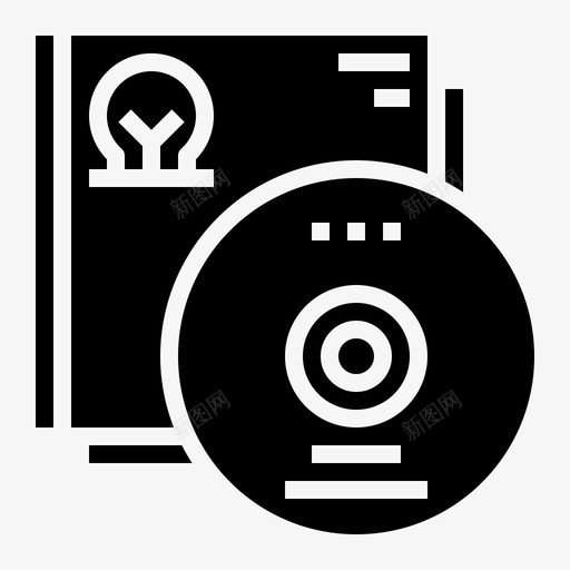 cd封面dvd音乐图标svg_新图网 https://ixintu.com cd封面设计 dvd 平面设计服务黑色 音乐