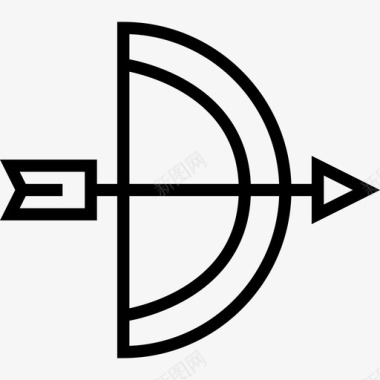 射箭运动11直线图标图标