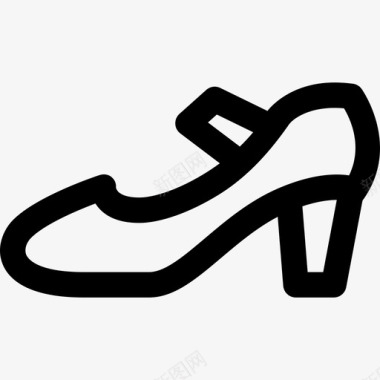 女鞋时尚线性鞋图标图标