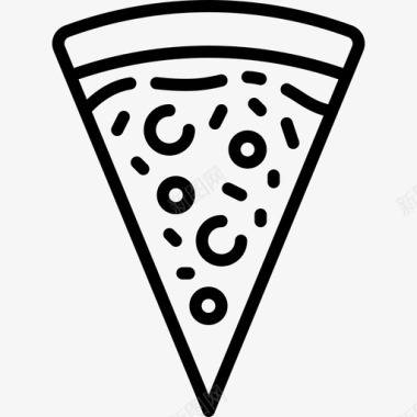 披萨美食线工艺直线图标图标