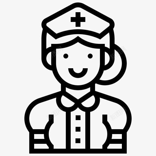 护士头像职业图标svg_新图网 https://ixintu.com 头像 头像1行 女人 护士 职业