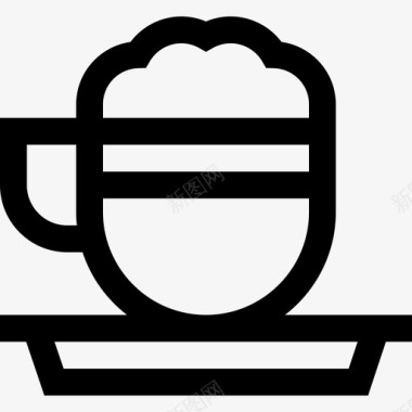 杯子咖啡店6直线型图标图标