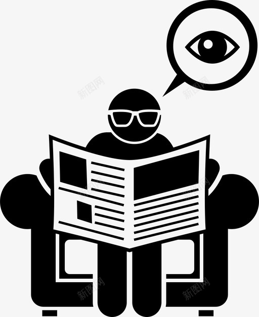 视力问题远视眼镜图标svg_新图网 https://ixintu.com 报纸 眼镜 衰老健康问题 视力问题 远视 阅读