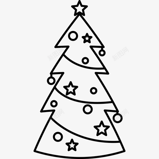 圣诞树圣诞树线工艺图标svg_新图网 https://ixintu.com 圣诞树 圣诞树线工艺