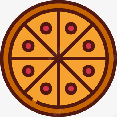 披萨食物6原色图标图标