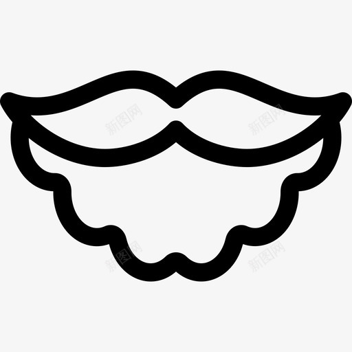 圣诞老人胡子最小的圣诞节直线型图标svg_新图网 https://ixintu.com 圣诞老人胡子 最小的圣诞节 直线型