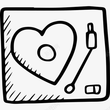 音乐播放器手绘爱情元素图标图标