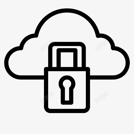云概念界面锁图标svg_新图网 https://ixintu.com 云概念 咖啡 标志 用户界面 界面 锁