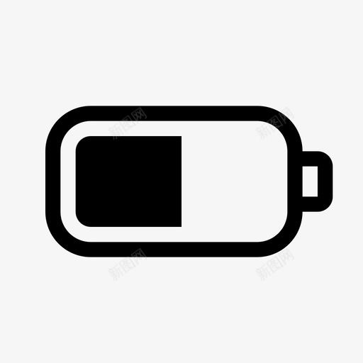 电池一半电源基本图标集svg_新图网 https://ixintu.com 基本图标集 电池一半 电源