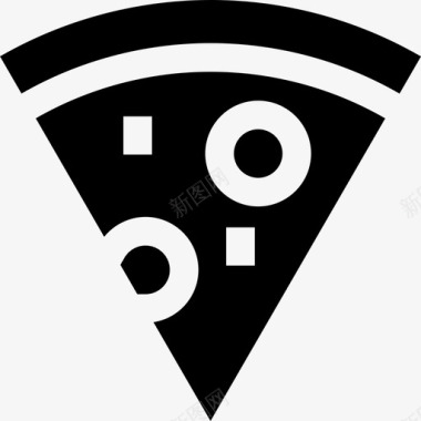 披萨固体食物和餐厅元素填充图标图标