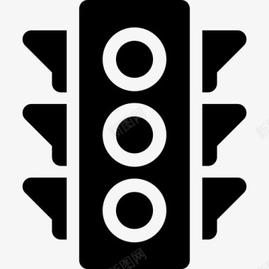 交通灯警察填充图标图标