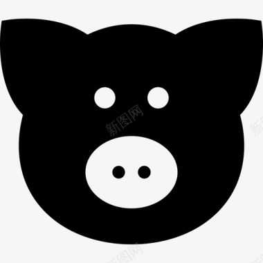 猪动物7填充图标图标