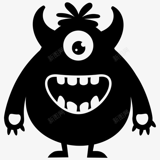 毛茸茸的怪物怪物角色独眼怪物图标svg_新图网 https://ixintu.com 可爱有趣的怪物角色 怪物角色 毛茸茸的怪物 独眼怪物