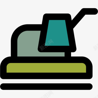 联合收割机农具线性颜色图标图标