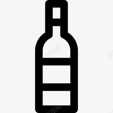 瓶酒吧玻璃杯和瓶子直线型图标图标