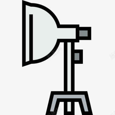 灯相机和附件4线颜色图标图标