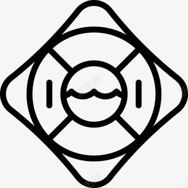 救生圈行程线性线性图标图标