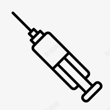 注射器疫苗实验室设备概述图标图标