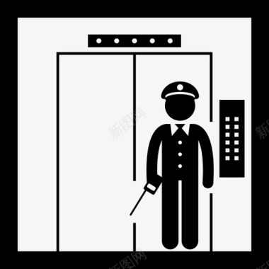 电梯保安保安电梯图标图标