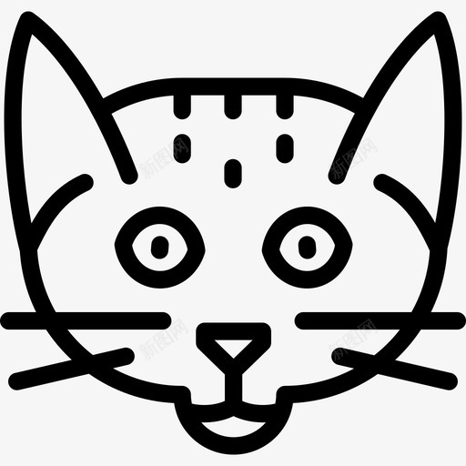 Ocicat猫品种线性图标svg_新图网 https://ixintu.com Ocicat 猫品种 线性