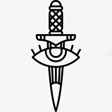 匕首武器古董纹身图标图标