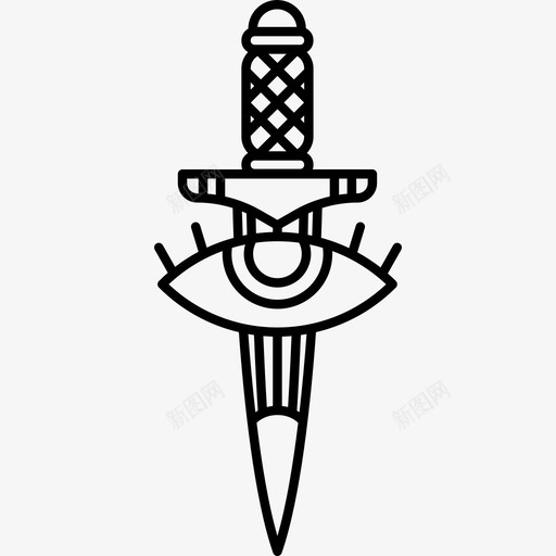 匕首武器古董纹身图标svg_新图网 https://ixintu.com 匕首 古董纹身 武器