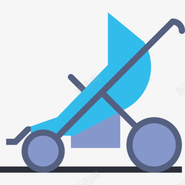 婴儿车婴儿系列平板图标图标