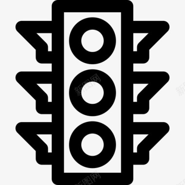 交通灯警用线图标图标