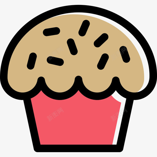 纸杯蛋糕食物线性甜点和糖果元素图标svg_新图网 https://ixintu.com 纸杯蛋糕 线性甜点和糖果元素 食物