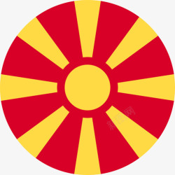 马其顿马其顿共和国国旗圆形图标高清图片
