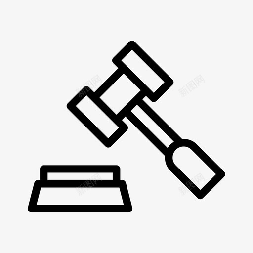 拍卖锤子正义图标svg_新图网 https://ixintu.com 拍卖 正义 法律 法律和正义 锤子