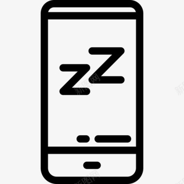 智能手机睡眠时间概述线性图标图标