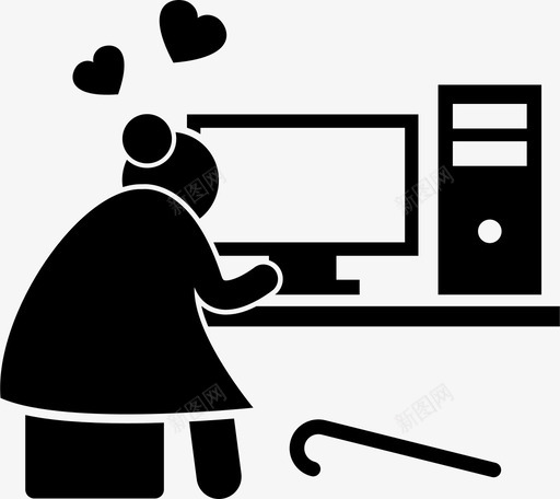 外婆在网上调情聊天上网图标svg_新图网 https://ixintu.com 上网 外婆在网上调情 恋爱 老妇 老妇用技术 聊天 诈骗