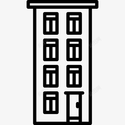 公寓建筑群线性图标svg_新图网 https://ixintu.com 公寓 建筑群 线性