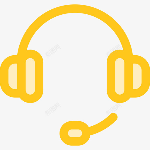 耳机通讯11黄色图标svg_新图网 https://ixintu.com 耳机 通讯11 黄色