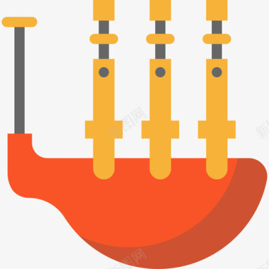 风笛乐器2扁平图标图标