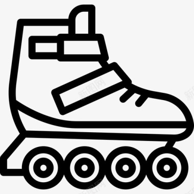 溜冰鞋生活方式图标直线型图标