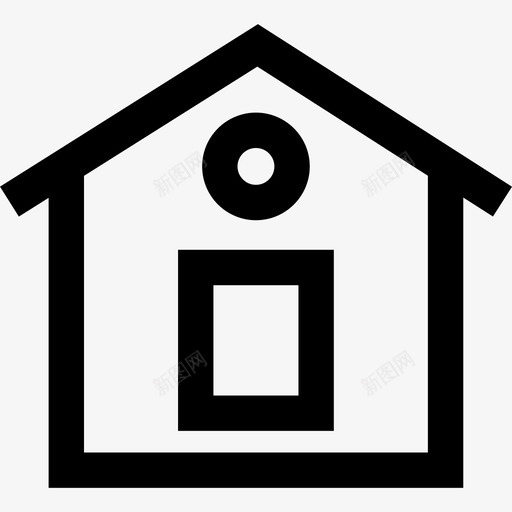 房屋建筑物移动用户界面轮廓图标svg_新图网 https://ixintu.com 建筑物 房屋 移动用户界面轮廓
