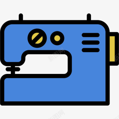 缝纫机线性彩色内务元件线性颜色图标图标