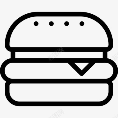 汉堡食物5直系图标图标