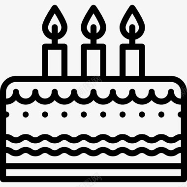 生日蛋糕面包店直系图标图标