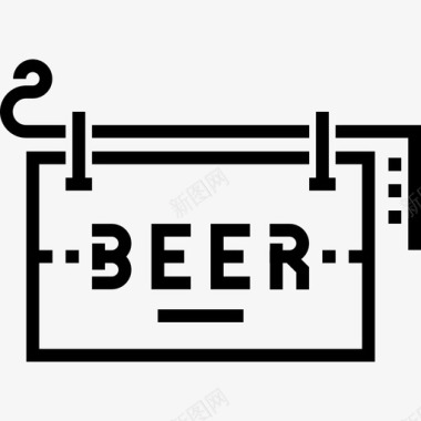 招牌啤酒节3直线图标图标