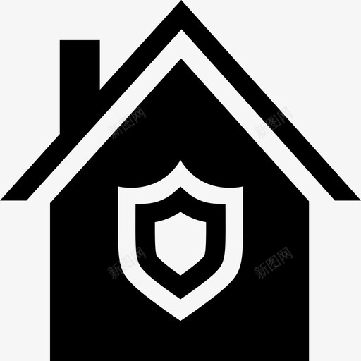 有盾的房子有保安有财产保护图标svg_新图网 https://ixintu.com 有保安 有盾的房子 有财产保护