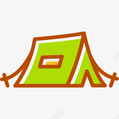 帐篷夏季元素浅圆形图标图标